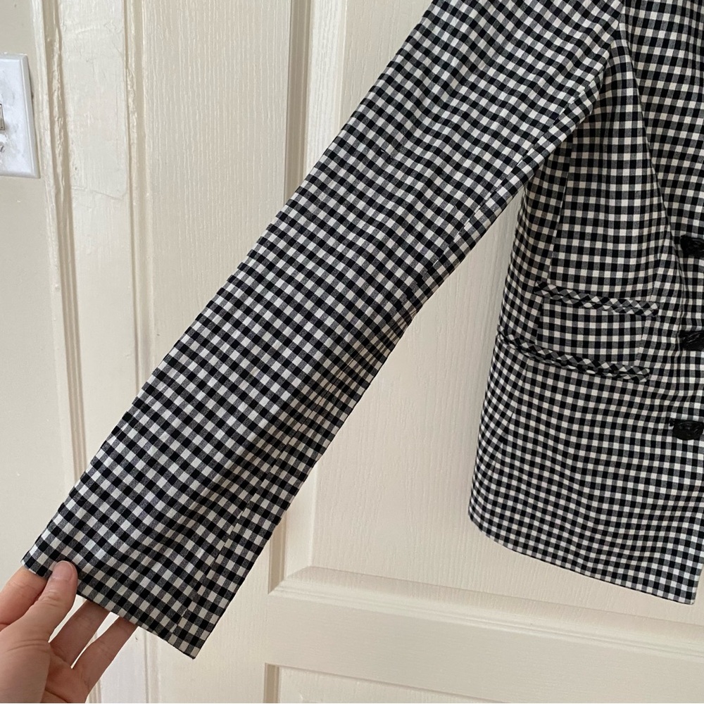 $645 Veronica Beard Cottage Black/White Gingham Plaid Dickey Jacket Blazer Sz 6 - Picture 6 of 14